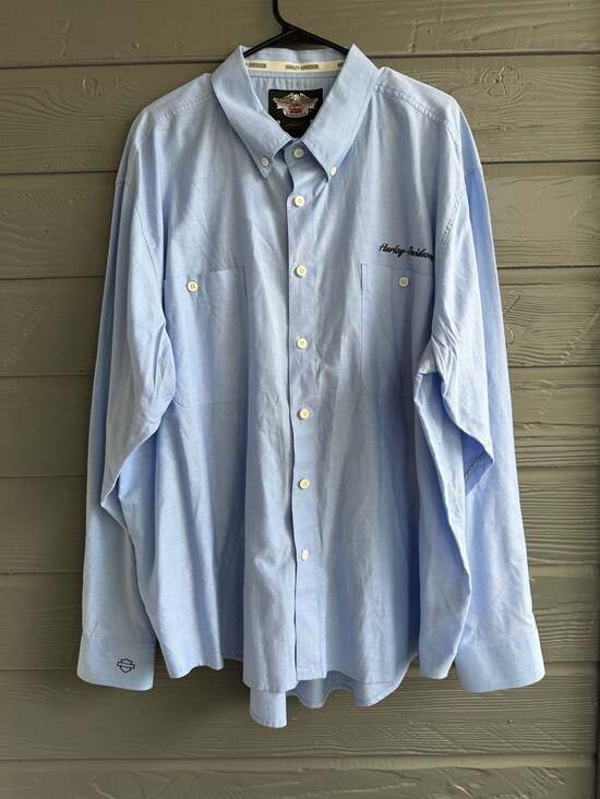Harley-Davidson Other - Harley-Davidson Men's Light Blue Long Sleeve Button-Down Oxford Shirt (Size 3XL)